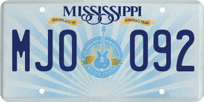 MS license plate MJO092