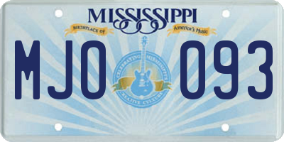 MS license plate MJO093