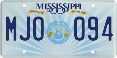 MS license plate MJO094