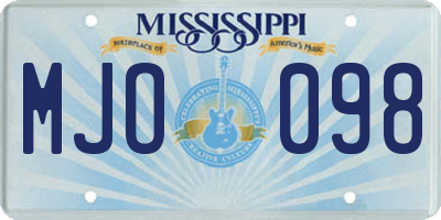 MS license plate MJO098