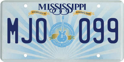 MS license plate MJO099