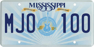 MS license plate MJO100