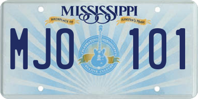 MS license plate MJO101