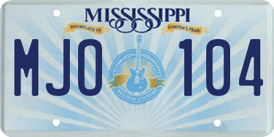MS license plate MJO104