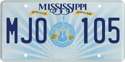 MS license plate MJO105