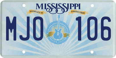 MS license plate MJO106