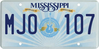 MS license plate MJO107