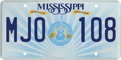 MS license plate MJO108
