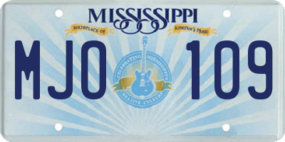 MS license plate MJO109
