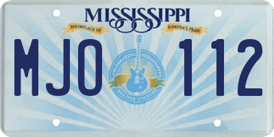 MS license plate MJO112