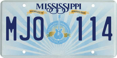 MS license plate MJO114