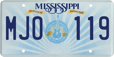 MS license plate MJO119