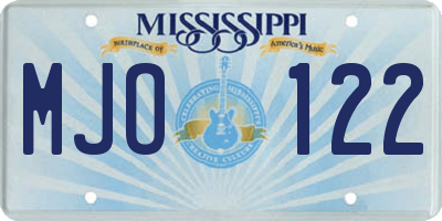MS license plate MJO122