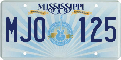 MS license plate MJO125
