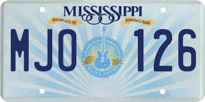 MS license plate MJO126