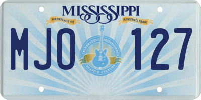 MS license plate MJO127