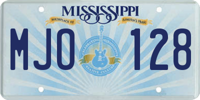 MS license plate MJO128
