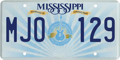 MS license plate MJO129