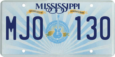 MS license plate MJO130