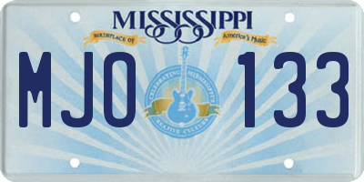 MS license plate MJO133