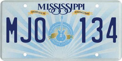 MS license plate MJO134