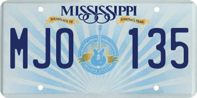 MS license plate MJO135