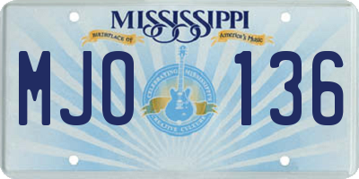 MS license plate MJO136
