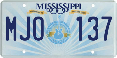 MS license plate MJO137