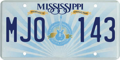 MS license plate MJO143
