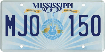 MS license plate MJO150