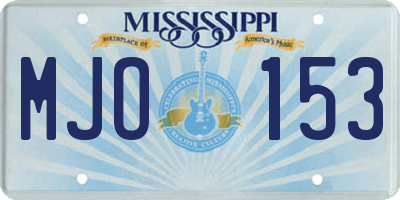 MS license plate MJO153
