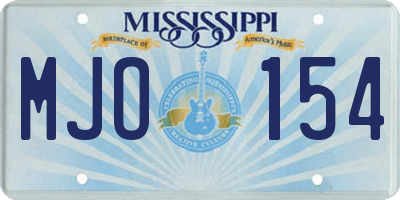MS license plate MJO154