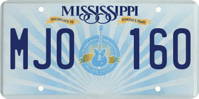MS license plate MJO160
