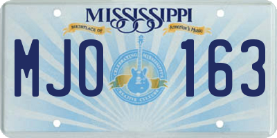 MS license plate MJO163