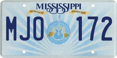 MS license plate MJO172