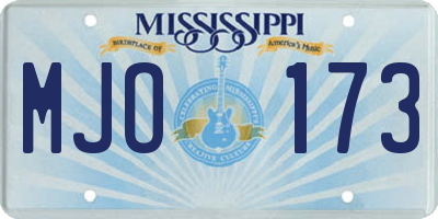 MS license plate MJO173