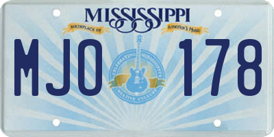 MS license plate MJO178