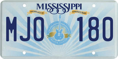 MS license plate MJO180