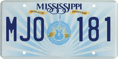 MS license plate MJO181
