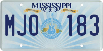 MS license plate MJO183
