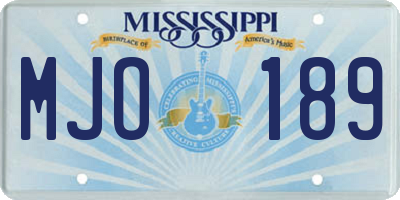 MS license plate MJO189