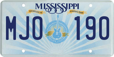 MS license plate MJO190