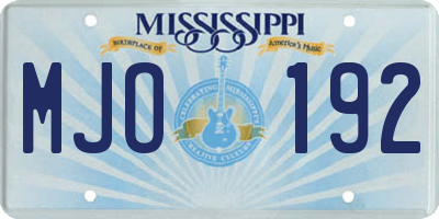 MS license plate MJO192