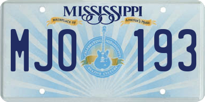 MS license plate MJO193