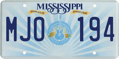 MS license plate MJO194