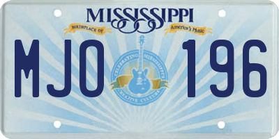 MS license plate MJO196
