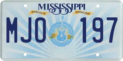 MS license plate MJO197