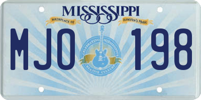 MS license plate MJO198