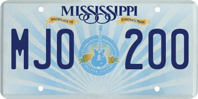 MS license plate MJO200