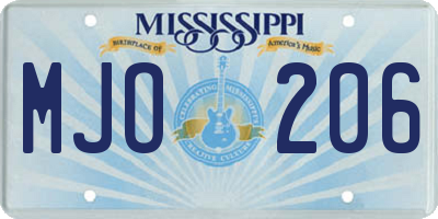 MS license plate MJO206